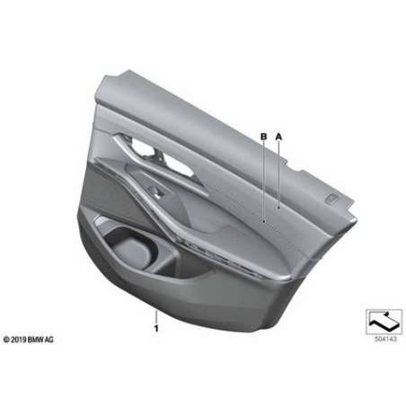 Revetement de porte cuir arriere gauche