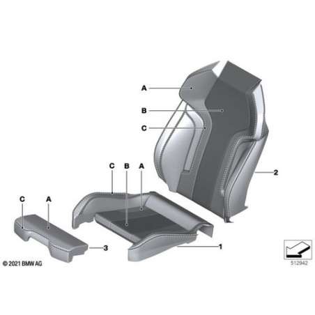 Revêtem.dossier de siège sport, cuir g